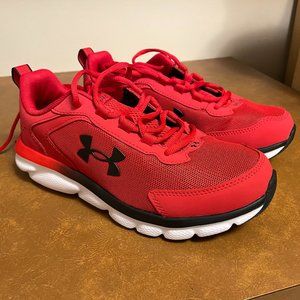 Under Armour Kids Assert 9 Running Shoe NIB- Youth 5.5W  Red/Black